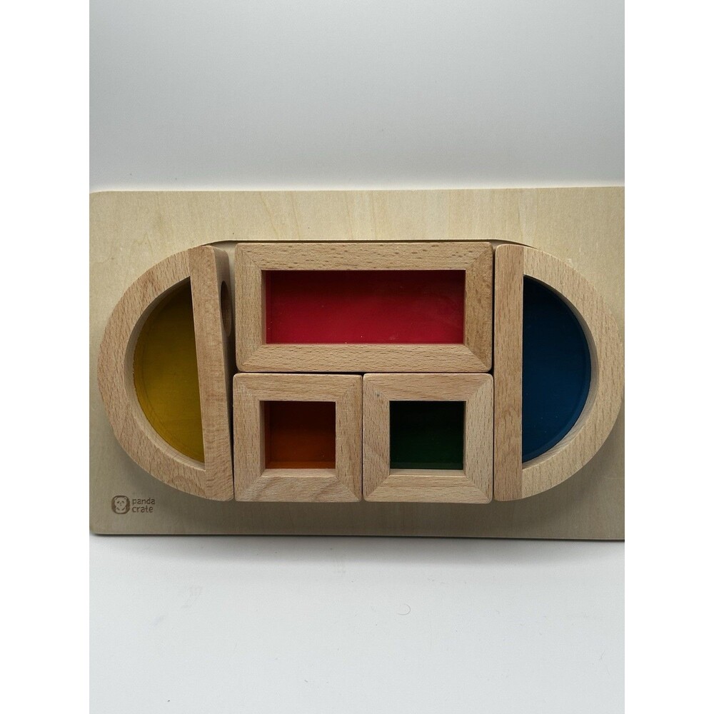 Panda Crate Montessori Wooden Color Sorting Puzzle with Sensory Blocks & Tray